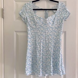 L.A.Hearts medium blue and white dress